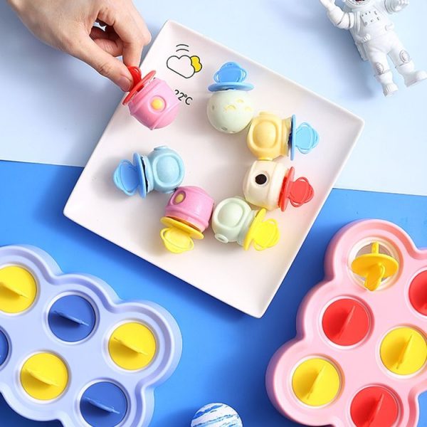 Astronaut Silicone Ice Mold Homemade DIY Popsicle Ice Cream Cartoon Mold (Blue) - Image 7