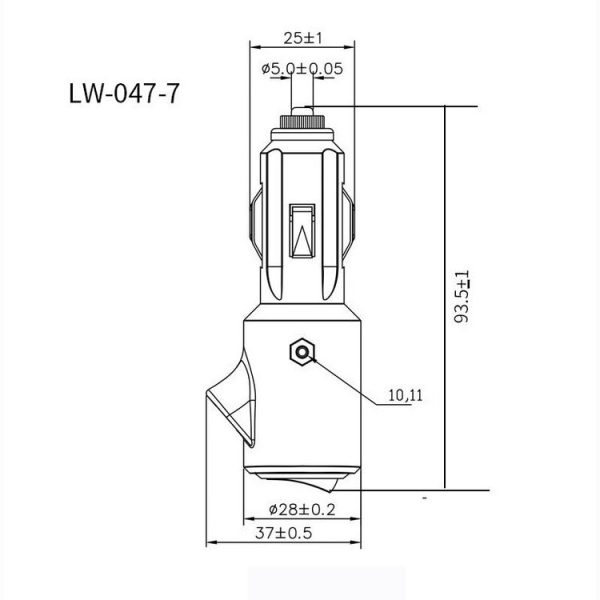 15A Car LED Indicator Light With Switch Cigarette Lighter Plug (Assembled) - Image 3