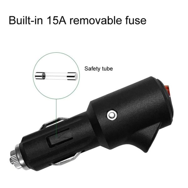 15A Car LED Indicator Light With Switch Cigarette Lighter Plug (Assembled) - Image 6