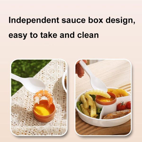 1100ml Cartoon Round Microwaveable Bento Box Outdoor Student Lunch Box (Beauty Pink) - Image 6