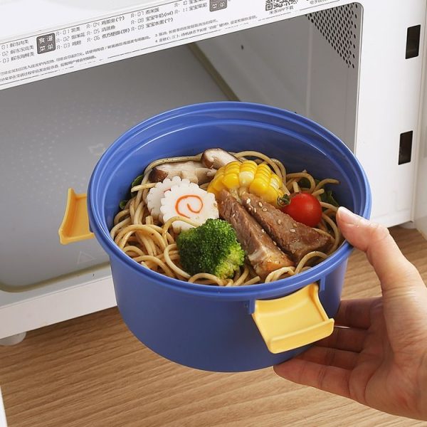 1100ml Cartoon Round Microwaveable Bento Box Outdoor Student Lunch Box (Beauty Pink) - Image 8