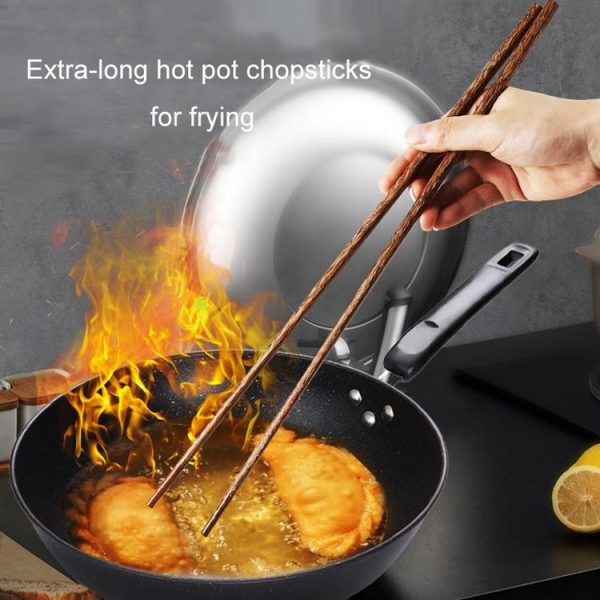 32cm Wooden Extra Long Chopsticks Household Anti-scald Non-slip Chopsticks For Hotpot Frying - Image 7
