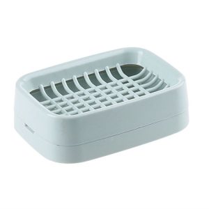 Bathroom Drainage Dual Layer Soap Box Plastic Put Soap Holder (Blue Green)