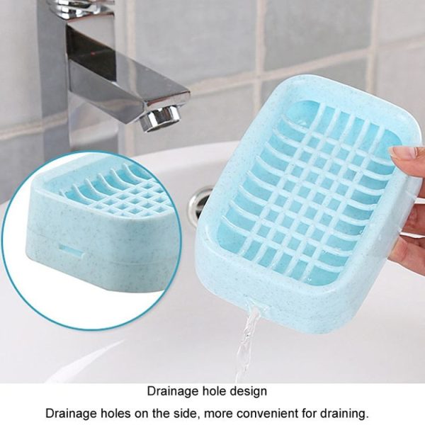 Bathroom Drainage Dual Layer Soap Box Plastic Put Soap Holder (Blue Green) - Image 5