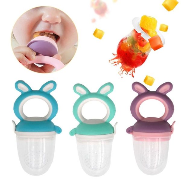 Baby Pacifier Fruit And Vegetable Auxiliary Feeder Baby Bites Feeder Nipples, Color: Large Blue - Image 2