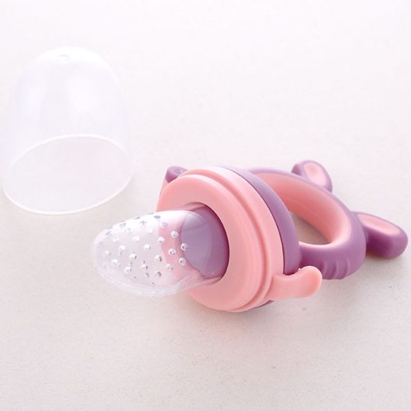 Baby Pacifier Fruit And Vegetable Auxiliary Feeder Baby Bites Feeder Nipples, Color: Large Blue - Image 4