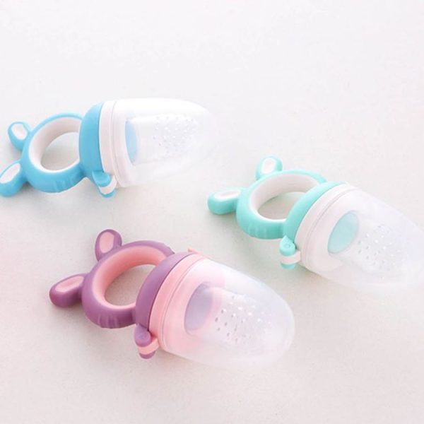 Baby Pacifier Fruit And Vegetable Auxiliary Feeder Baby Bites Feeder Nipples, Color: Large Blue - Image 5