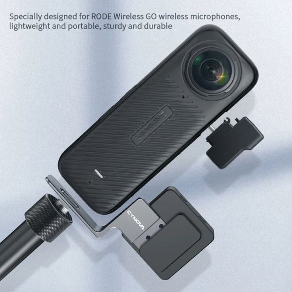 Insta360 X4 / X3 / One X2 CYNOVA Cold Shoe Expansion RODE Wireless GO Microphone - Image 3