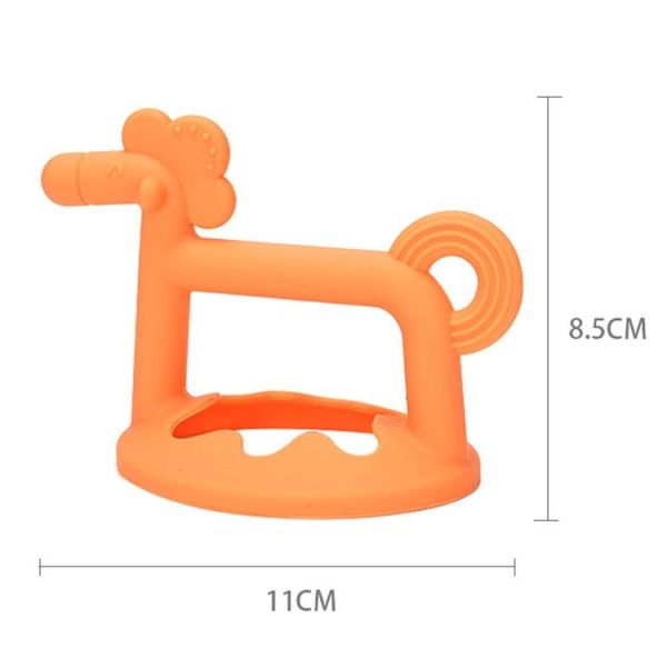 Silicone Baby Teether Anti-Eating Hand Bracelets Baby Teething Stick Toy, Color: Pony Blue - Image 3