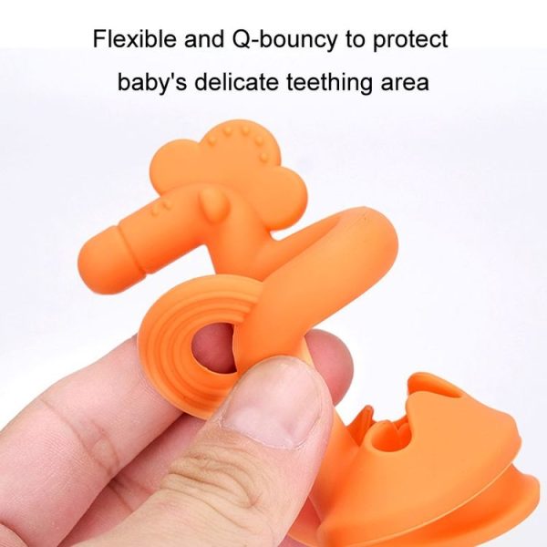 Silicone Baby Teether Anti-Eating Hand Bracelets Baby Teething Stick Toy, Color: Pony Blue - Image 5