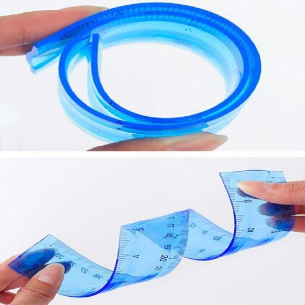 Soft Ruler Student Flexible Ruler Tape Measure Straight Ruler Office School Supplies, Length: 30cm (Blue / Green Random Delivery) - Image 5