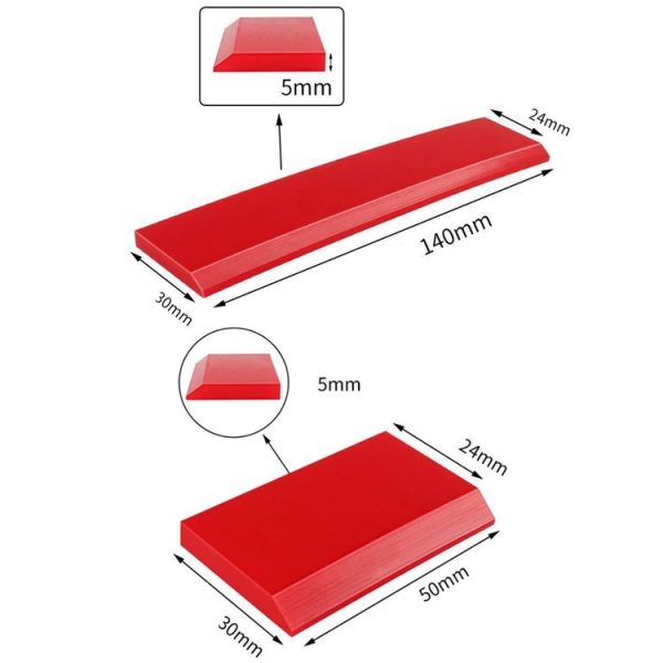 4pcs Car Cleaning Glass Water Film Soft Rubber Scraper, Color: Short Red - Image 3