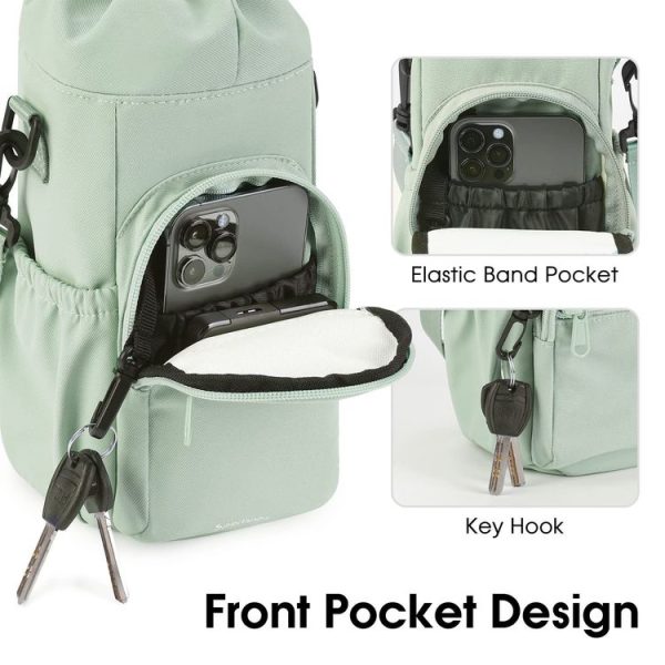 Water Bottle Holder With Strap Cross Body Sling Bag For Within 40oz Cup (Black) - Image 4