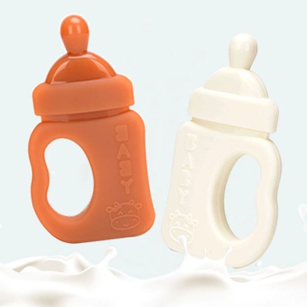 Baby Silicone Teether Bottle Bite Teether Teething Stick, Color: With Box Nano Color - Image 2