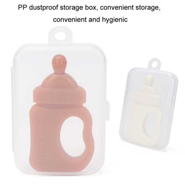 Baby Silicone Teether Bottle Bite Teether Teething Stick, Color: With Box Nano Color - Image 5