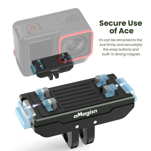 AMagisn Metal Magnetic Quick Release + Top Cover, For Insta360 Ace / Ace Pro / X3 / X2 / GoPro HERO12 Black - Image 4