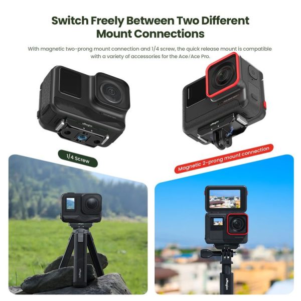 AMagisn Metal Magnetic Quick Release + Top Cover, For Insta360 Ace / Ace Pro / X3 / X2 / GoPro HERO12 Black - Image 7