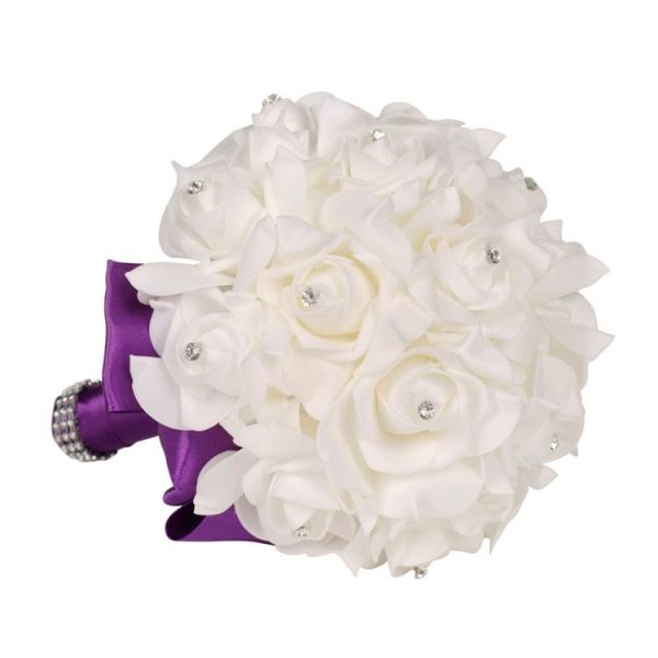 Wedding Bridal Hand Bouquet Simulation Flower Bouquet Wedding Supplies (Sapphire Blue) - Image 2