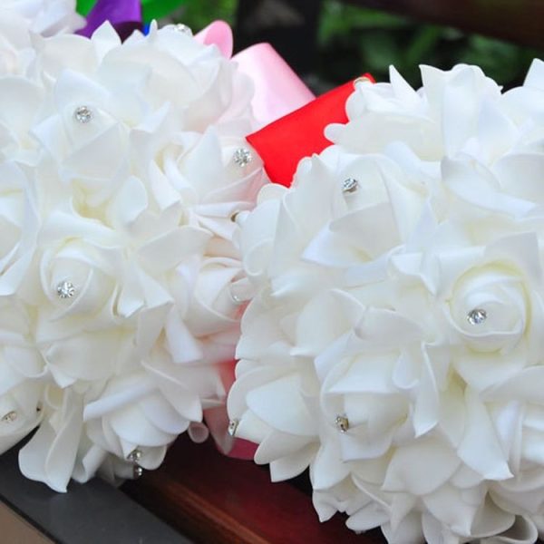 Wedding Bridal Hand Bouquet Simulation Flower Bouquet Wedding Supplies (Sapphire Blue) - Image 4