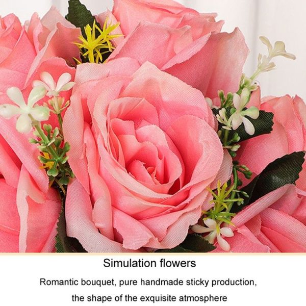 Bridal Hand Bouquet Wedding Supplies Simulation Wedding Decorative Flowers (White) - Image 5