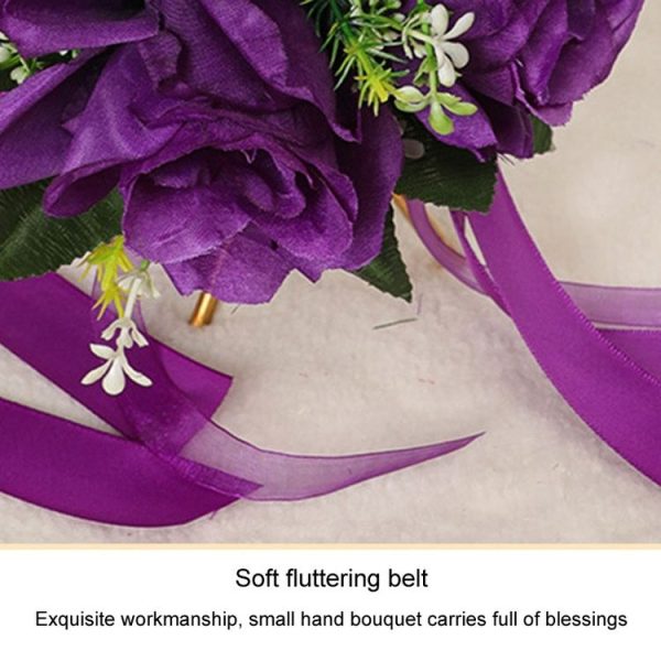 Bridal Hand Bouquet Wedding Supplies Simulation Wedding Decorative Flowers (White) - Image 6