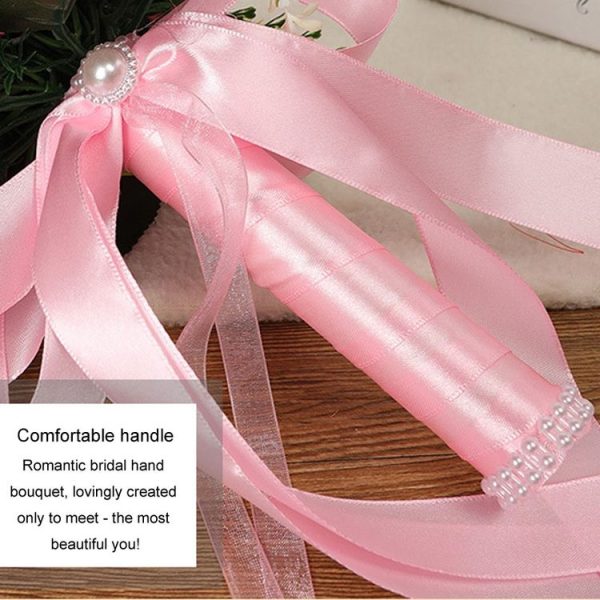 Bridal Hand Bouquet Wedding Supplies Simulation Wedding Decorative Flowers (White) - Image 7