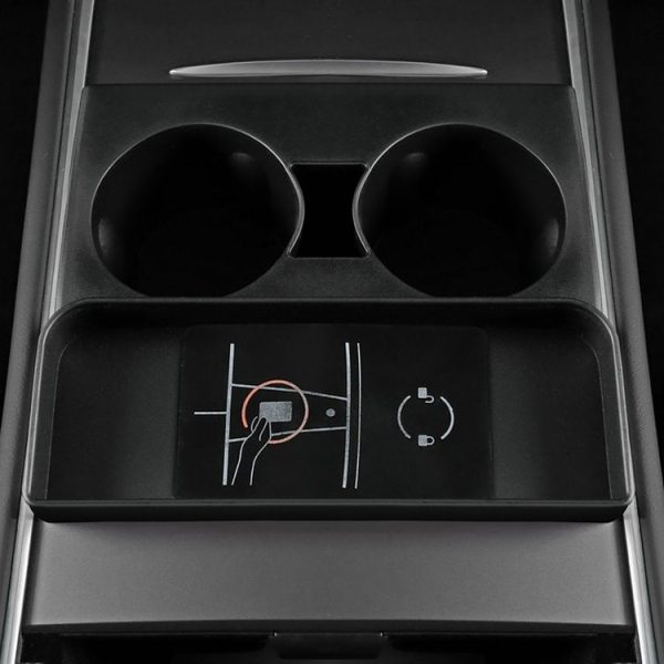 Tesla Model3 / Y Central Water Cup Limiter Silicone Coaster (Black) - Image 2