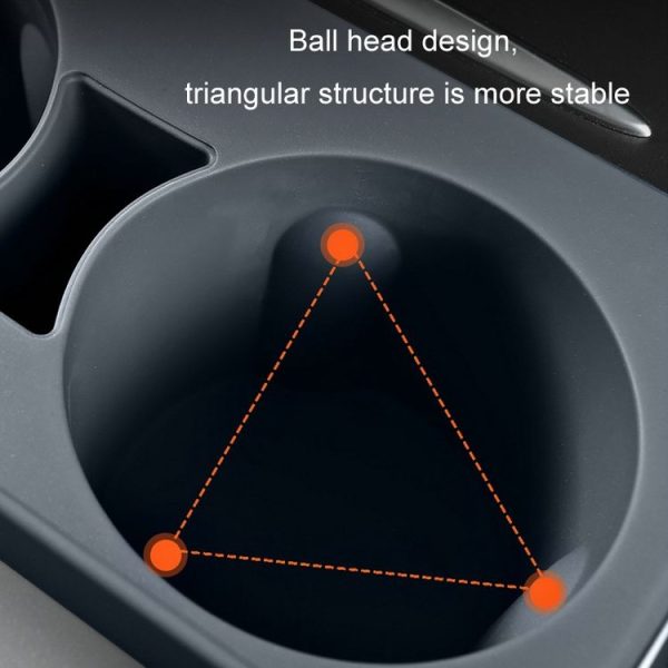 Tesla Model3 / Y Central Water Cup Limiter Silicone Coaster (Black) - Image 8