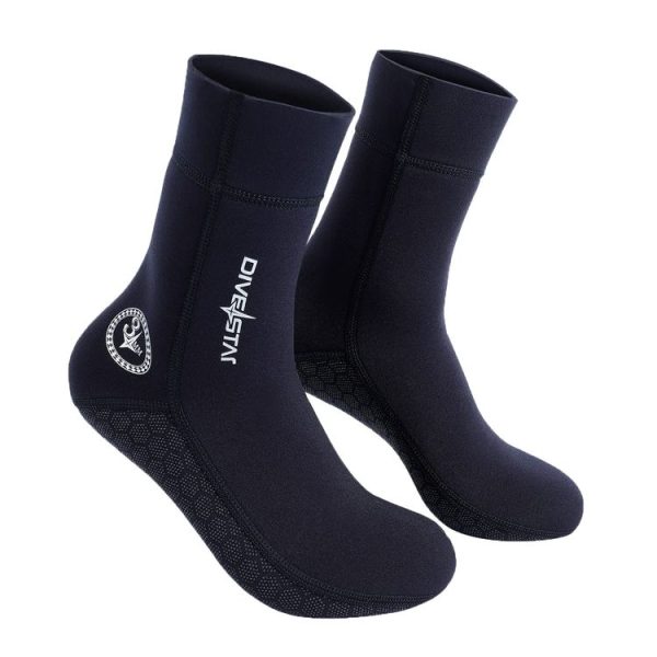 DIVESTAR Diving Neoprene Socks For Men Women Scuba Booties, Spec: 3mm Black (S 37-38)