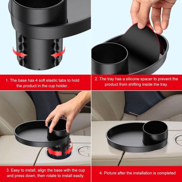 Car Drink Cup Holder Portable Hook Storage Rack (Black) - Image 5