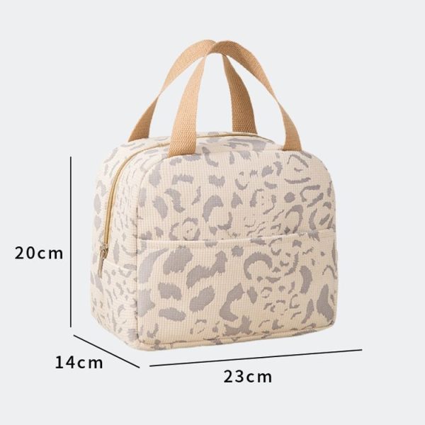 Ink Pattern Insulated Lunch Bag Lunch Box Bag Outdoor Travel Ice Pack Picnic Bag (Beige) - Image 3