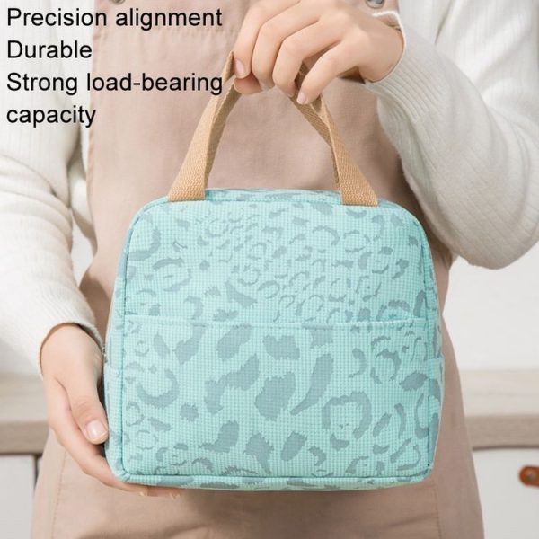 Ink Pattern Insulated Lunch Bag Lunch Box Bag Outdoor Travel Ice Pack Picnic Bag (Beige) - Image 7