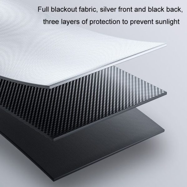 40x60cm Car Summer No-punch Retractable Titanium Silver Sunshade Curtain - Image 3