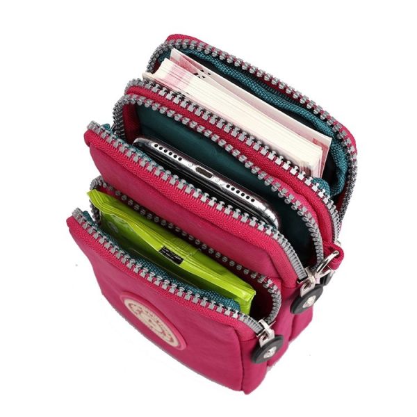 Crossbody Mobile Phone Bag Vertical Coin Purse with Armband for Women (Black) - Image 3