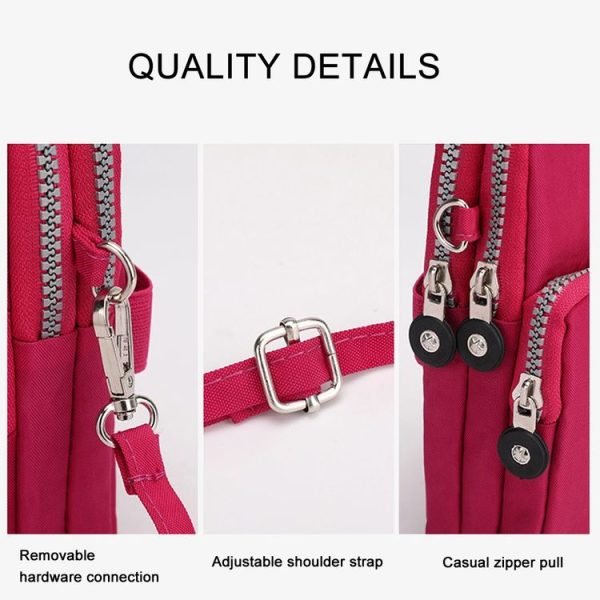 Crossbody Mobile Phone Bag Vertical Coin Purse with Armband for Women (Black) - Image 6