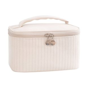 Multi-Purpose Cake Makeup Bag Portable Desktop Storage Bag (Beige)