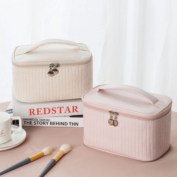 Multi-Purpose Cake Makeup Bag Portable Desktop Storage Bag (Beige) - Image 2