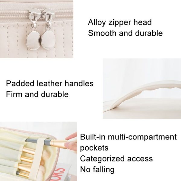 Multi-Purpose Cake Makeup Bag Portable Desktop Storage Bag (Beige) - Image 3