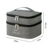 Cationic Double Layer Cosmetic Bag Large Capacity Handheld Wash Bag Thickened Waterproof Travel Storage Bag (Grey) - Image 7