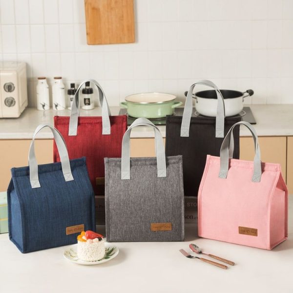 Vertical Tote Cationic Bento Warm Bag Lunch Box Bag (Black) - Image 2