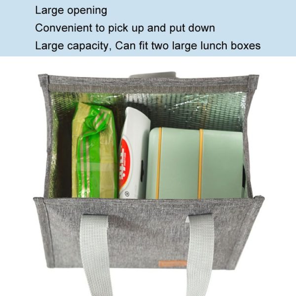 Vertical Tote Cationic Bento Warm Bag Lunch Box Bag (Black) - Image 4