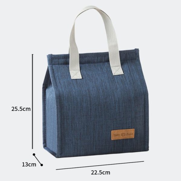 Vertical Tote Cationic Bento Warm Bag Lunch Box Bag (Black) - Image 6