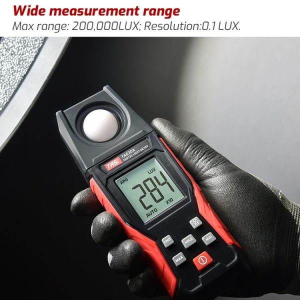 TASI TA630A Integrated Digital Light Meter Illuminance Lux Meter Backlight LCD Display 0.1-200000LUX / 0.01-20000FC Light Sensor Tester - Image 4