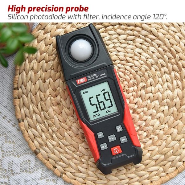 TASI TA630A Integrated Digital Light Meter Illuminance Lux Meter Backlight LCD Display 0.1-200000LUX / 0.01-20000FC Light Sensor Tester - Image 5