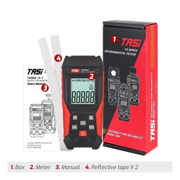 TASI TA500A Optical Measurement Laser Tachometer Digital Display Measuring Speed Meter - Image 2