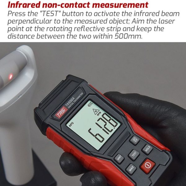 TASI TA500A Optical Measurement Laser Tachometer Digital Display Measuring Speed Meter - Image 5