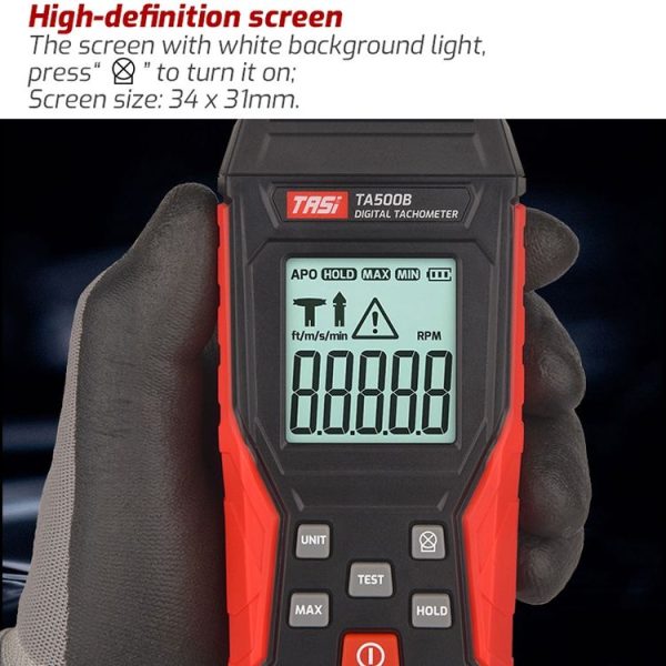 TASI TA500A Optical Measurement Laser Tachometer Digital Display Measuring Speed Meter - Image 6