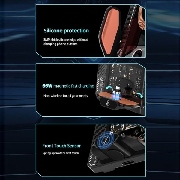 15W QI Protocol Wireless Car Charger Smart Induction Phone Holder (Black) - Image 10