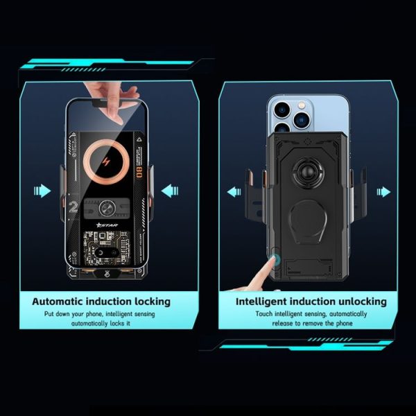 15W QI Protocol Wireless Car Charger Smart Induction Phone Holder (Black) - Image 7
