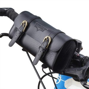 B-SOUL Bicycle Electric Scooter Riding Retro Front Head Bag (Black)